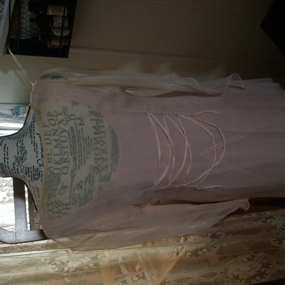 Victorian Trading Company Hopeless Romantic Victorian Pink Chiffon Dress - Picture 6 of 10